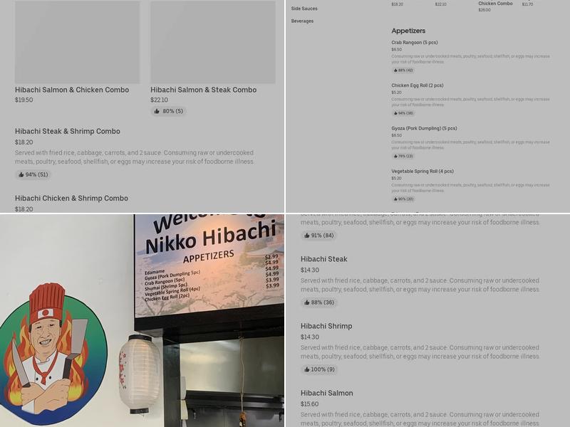 Nikko Hibachi Japanese Steak & Seafood Menu