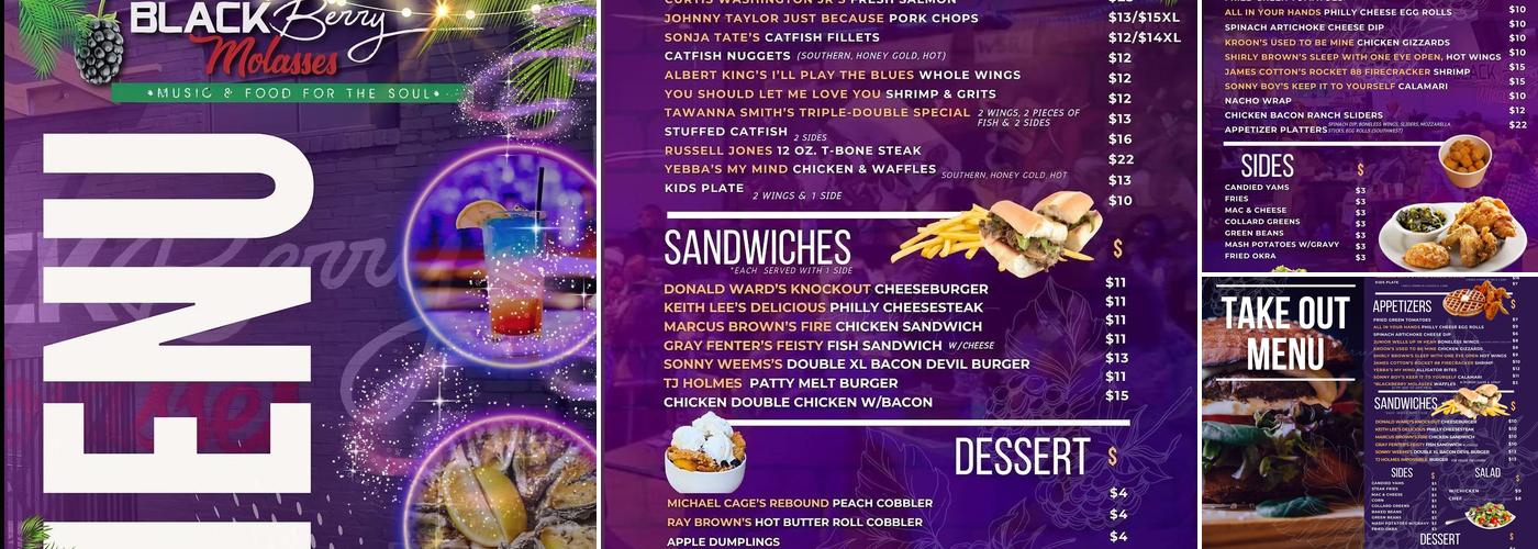 BlackBerry Molasses Menu