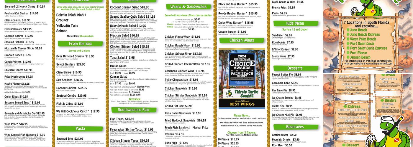 Thirsty Turtle Menu