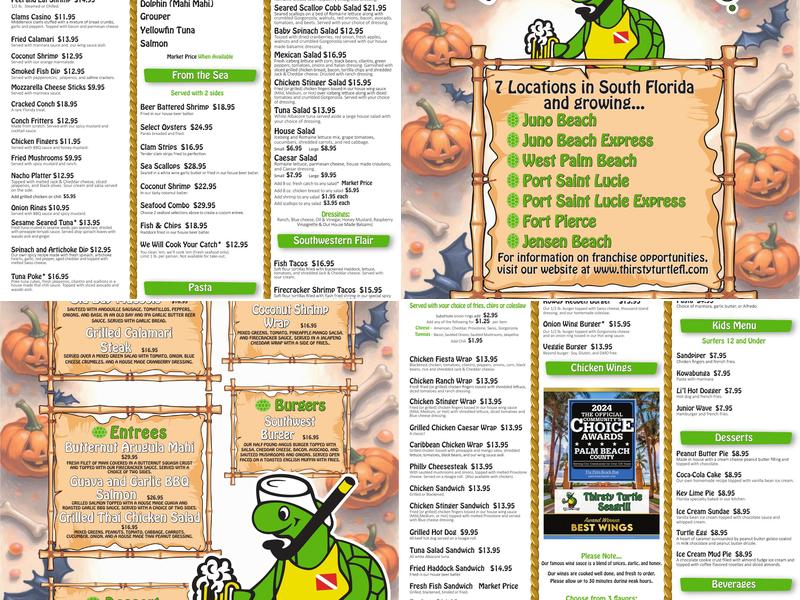 Thirsty Turtle Menu