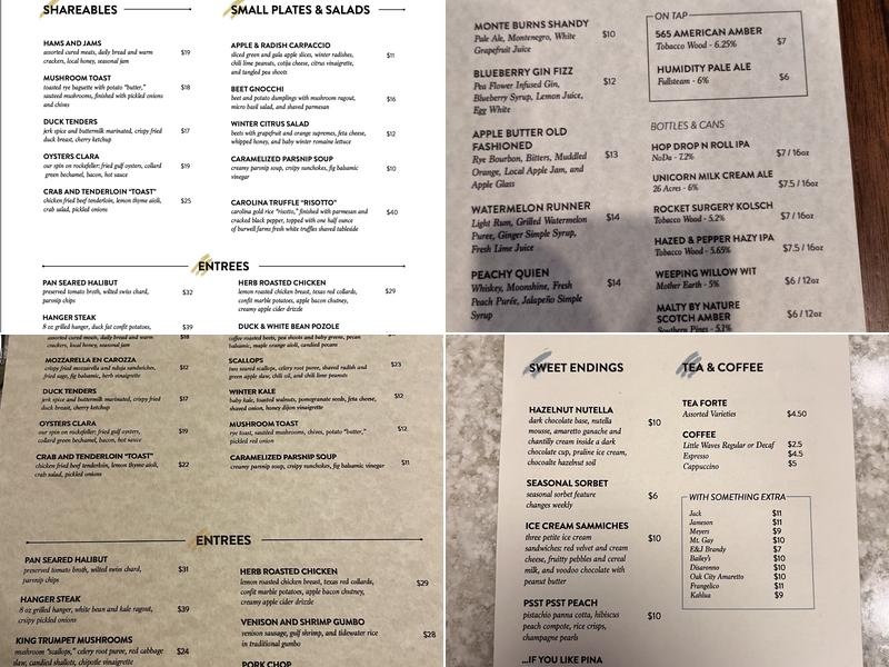 Blue Jay Bistro Menu