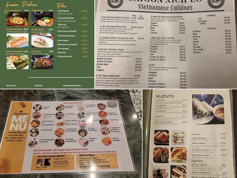 Pho Xich Lo Geneva Menu