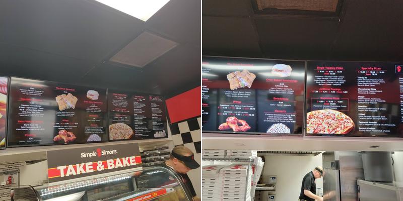 Simple Simon's Pizza Menu