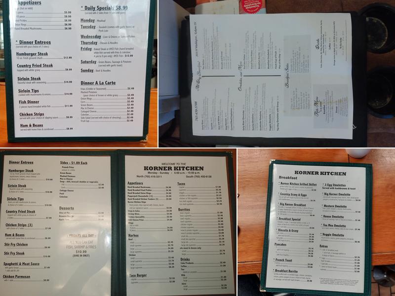 Korner Kitchen Menu