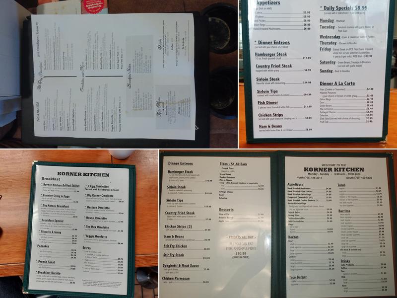 Korner Kitchen Menu