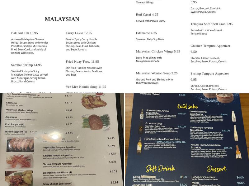 HeFun Asian Fusion Menu