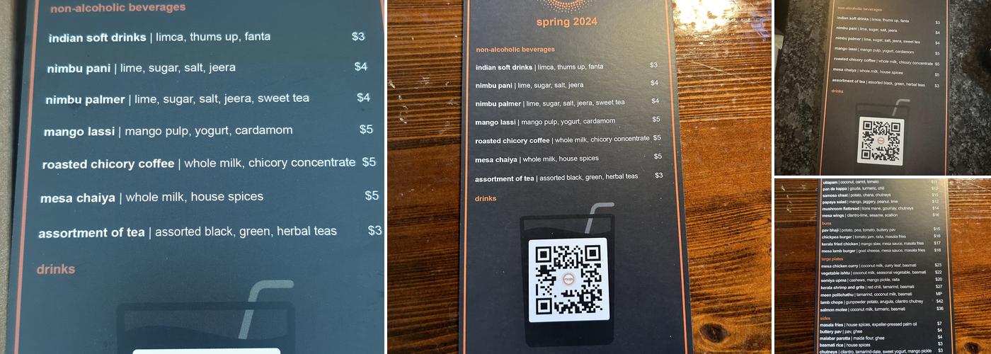 mesa Menu