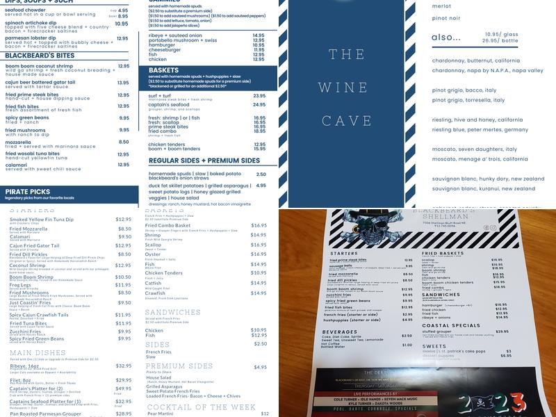 Blackbeard's Shellman Menu