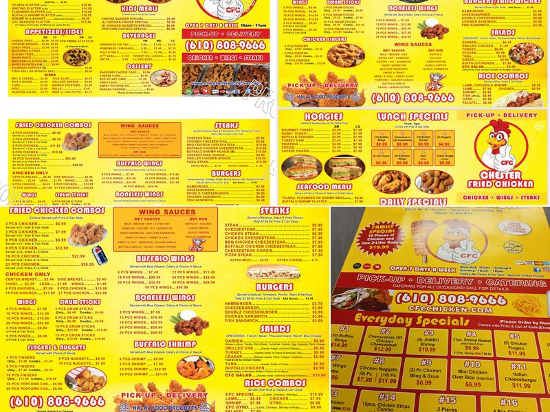 Chester Fried Chicken Menu