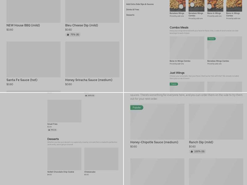 It's Just Wings Menu