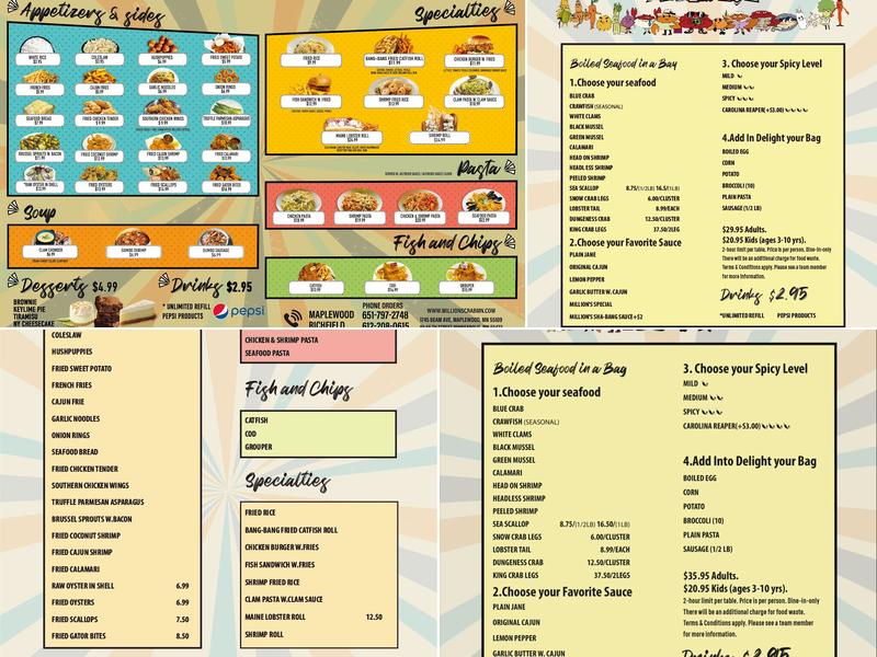 Million's Crab Maplewood Menu