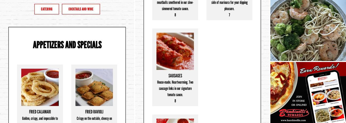 Bambinelli's Italian Restaurant Menu