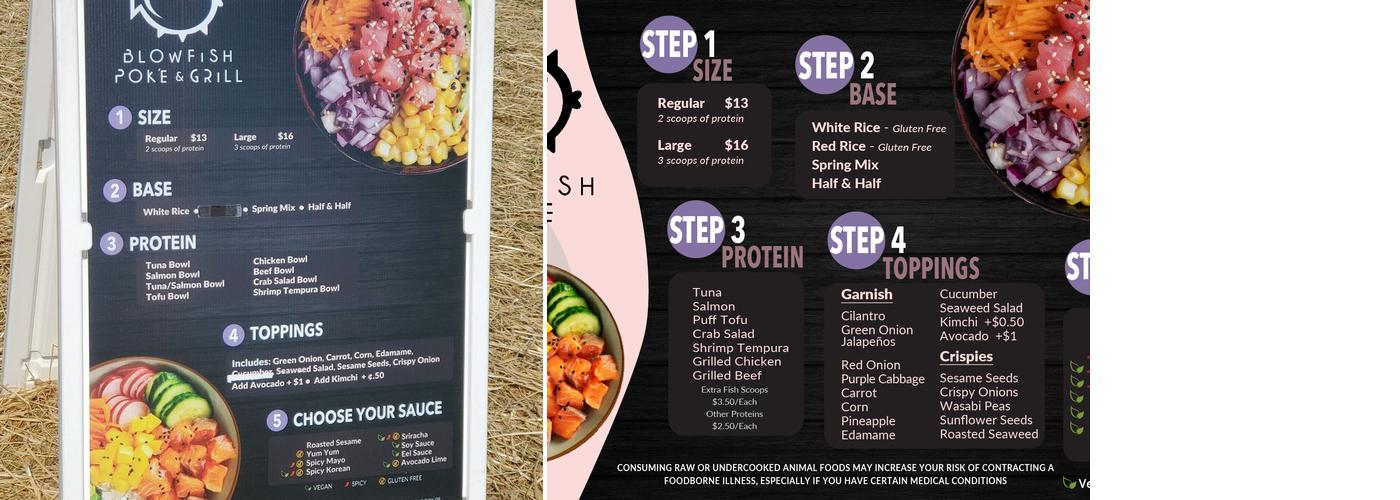Blowfish Poké & Grill Menu