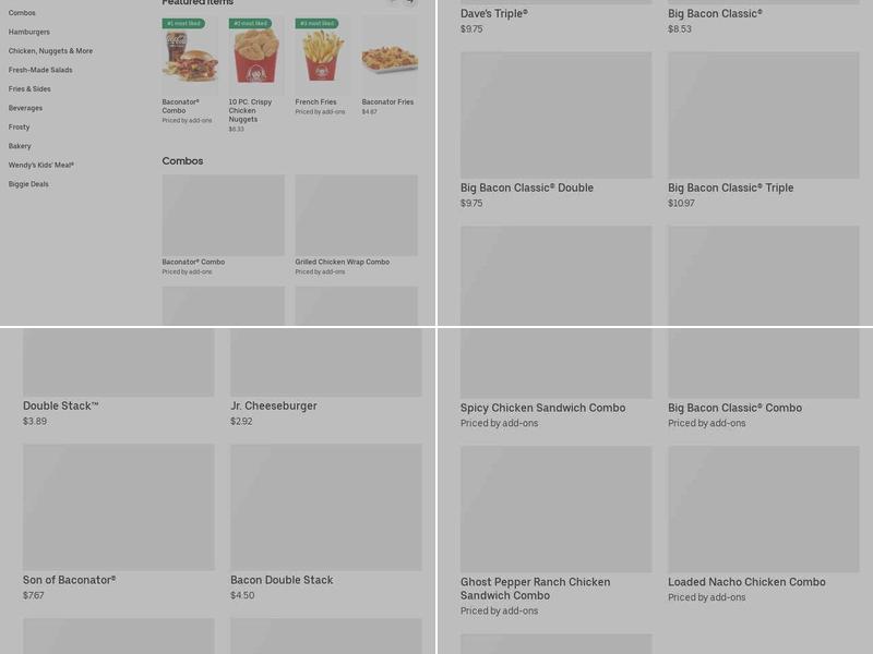 Wendy's Menu