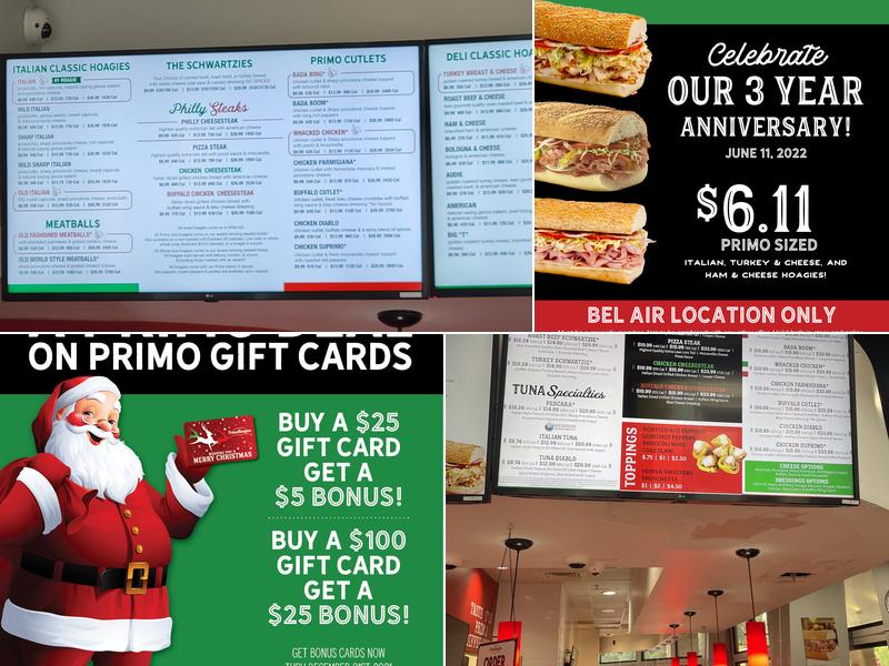 PrimoHoagies Menu