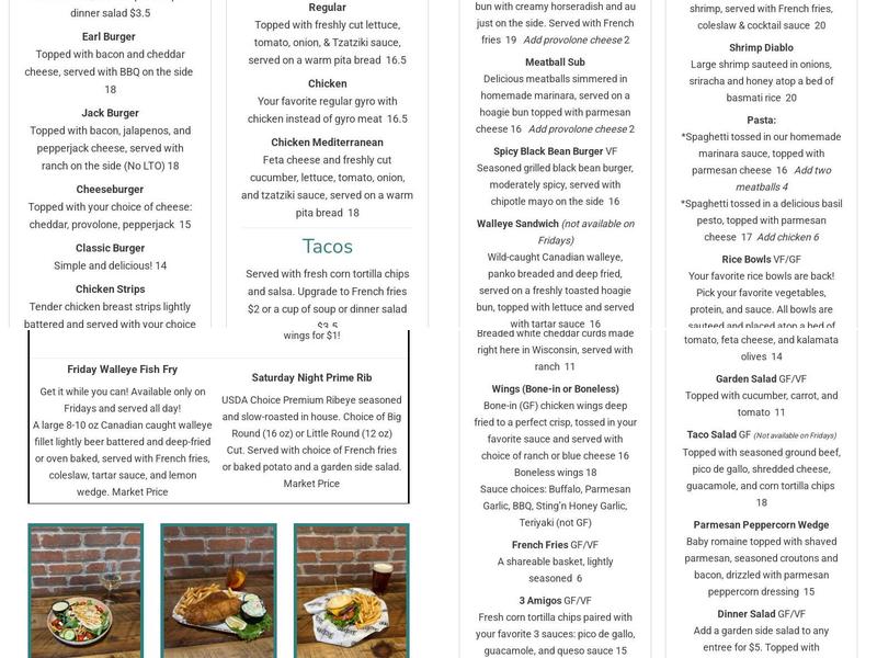 Powell's on Round Lake Menu