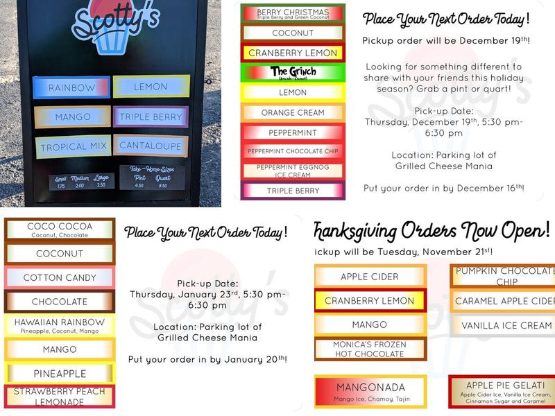 Scotty's Homemade Italian Ice, LLC Menu