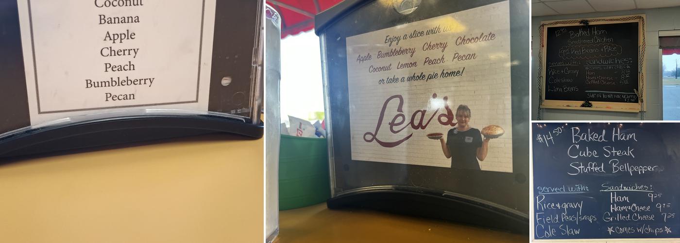 Lea’s Lunchroom Menu