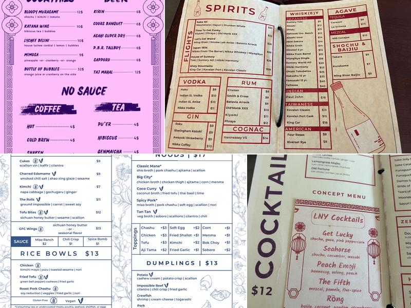 Good Fortune Co. Menu