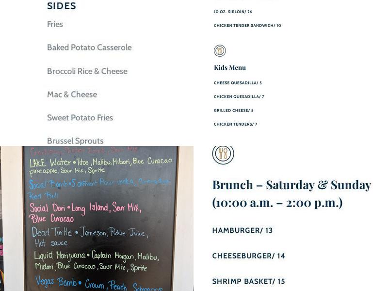 The Social at Lake Martin Menu