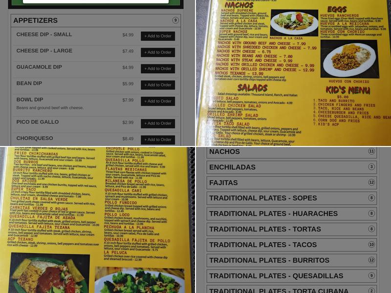 El Cajelito Mexican Restaurant and Bar Menu