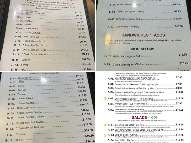 The Pham Menu