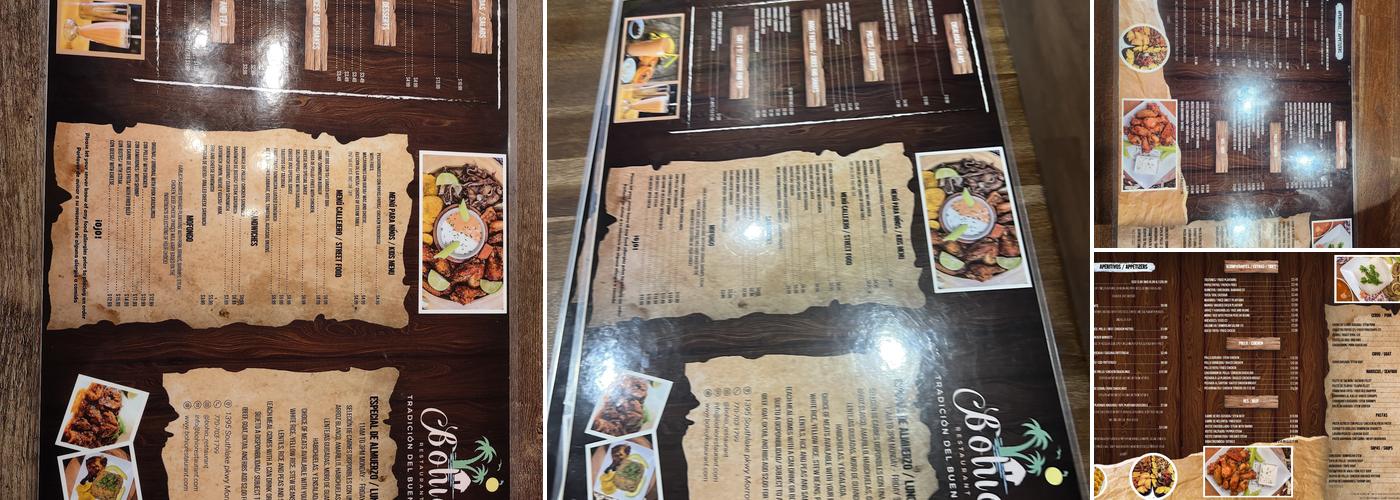 Bohio Restaurant Menu