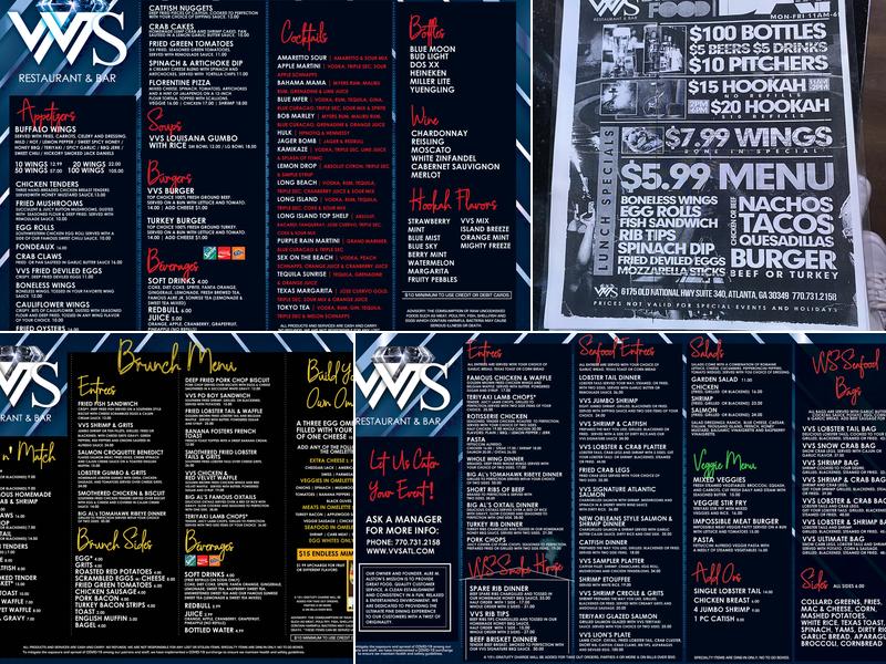 VVS Restaurant & Bar Menu