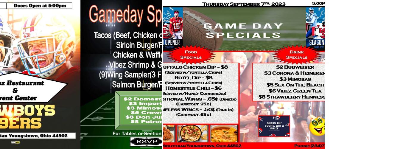 Vibez Restaurant and Event Center Menu