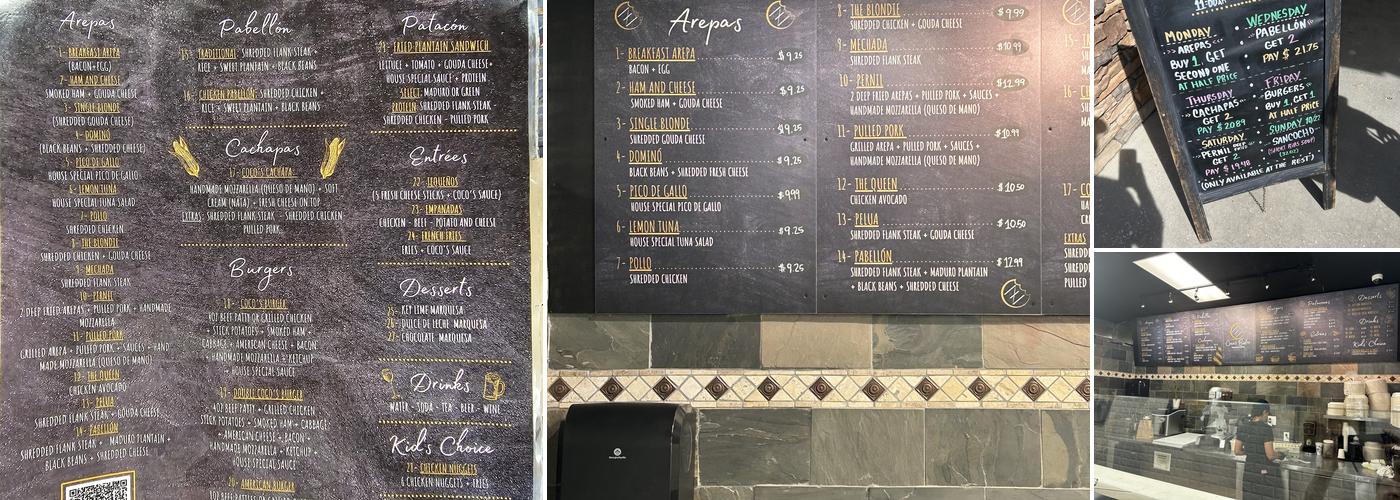 Coco's Bistro Menu
