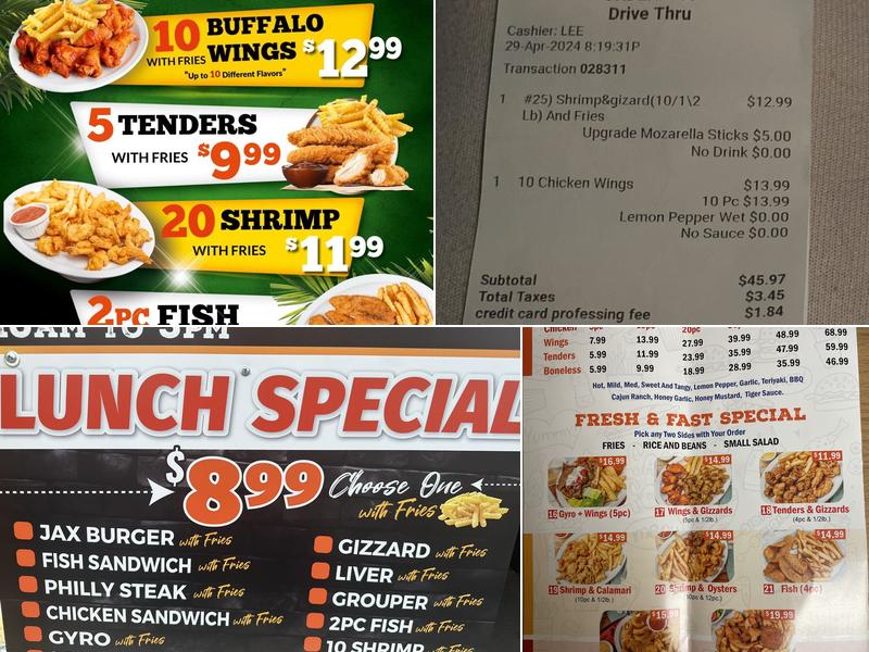 Tunis Fresh 'N Fast Menu