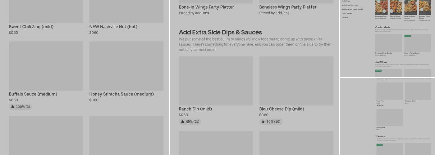 It's Just Wings Menu