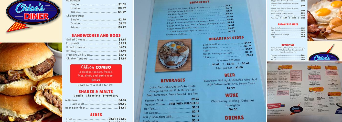 Chloe's Diner Menu
