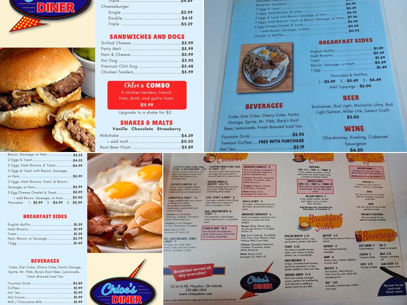 Chloe's Diner Menu