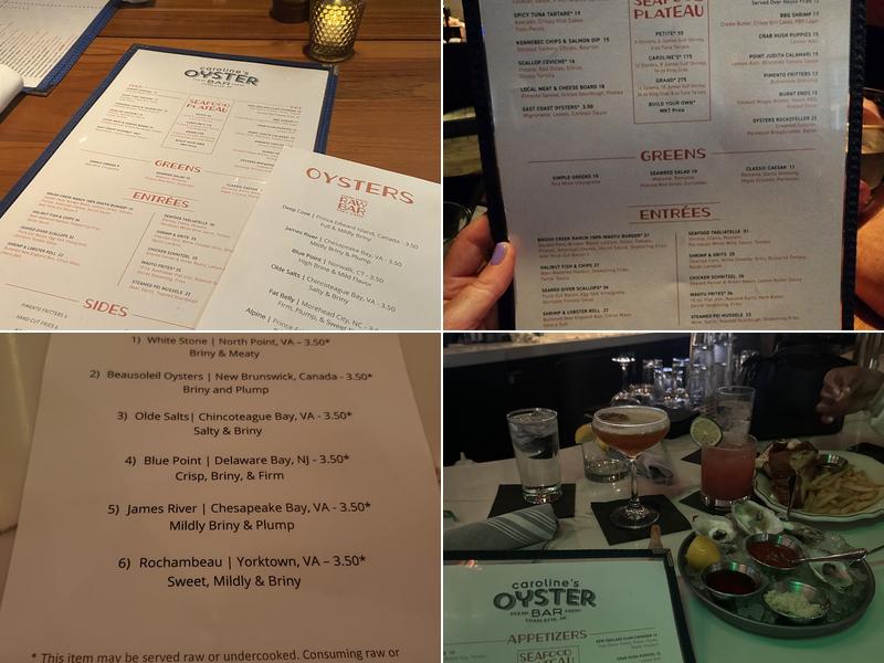 Caroline's Oyster Bar Menu