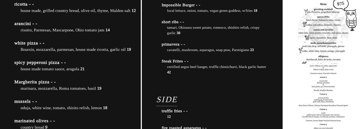 Bartleby Menu
