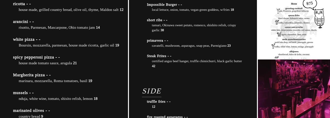 Bartleby Menu