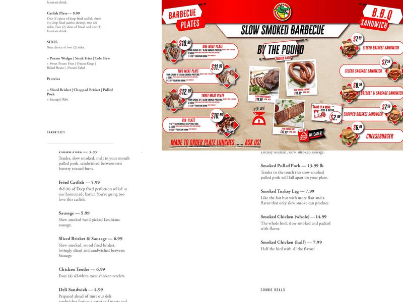 Grab -N- Geaux Smokehouse Menu