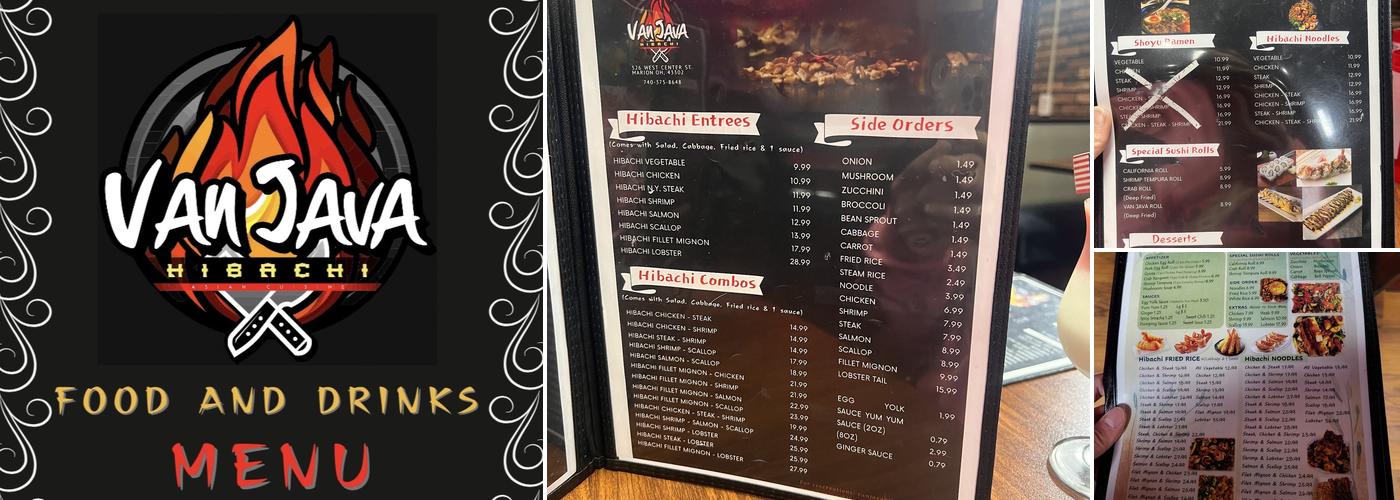 Van Java Hibachi Menu