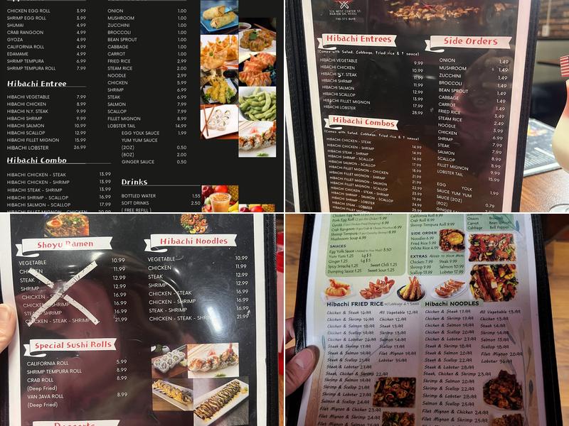 Van Java Hibachi Menu