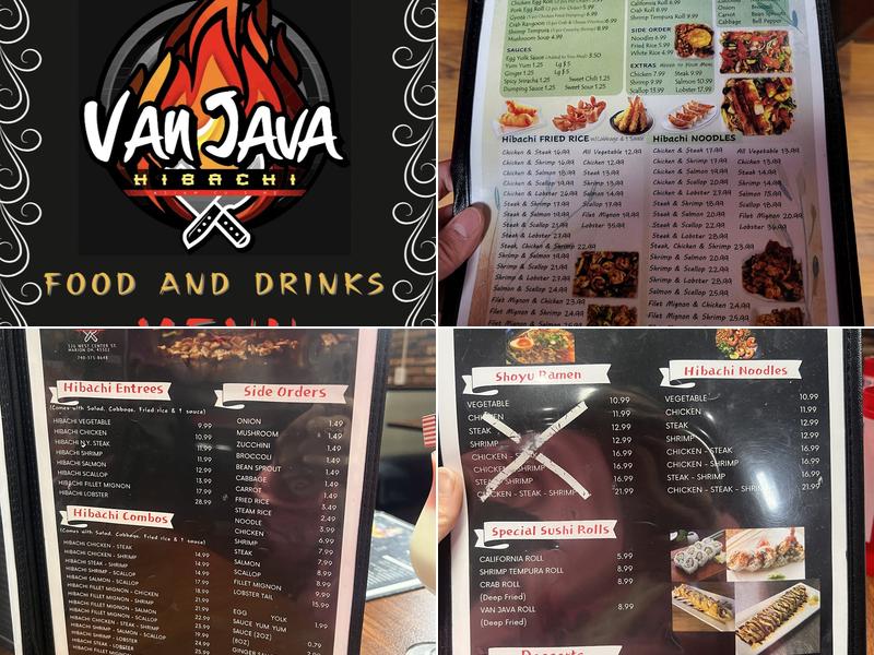 Van Java Hibachi Menu