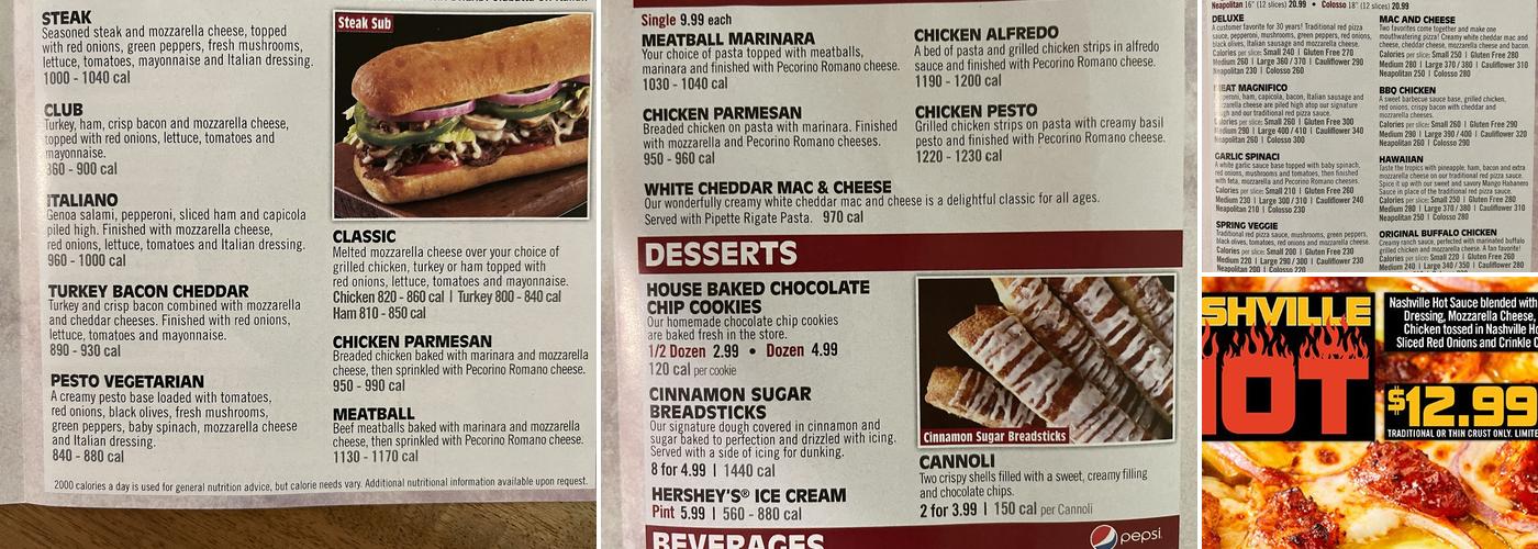Vocelli Pizza Menu