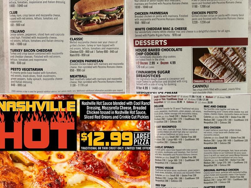 Vocelli Pizza Menu