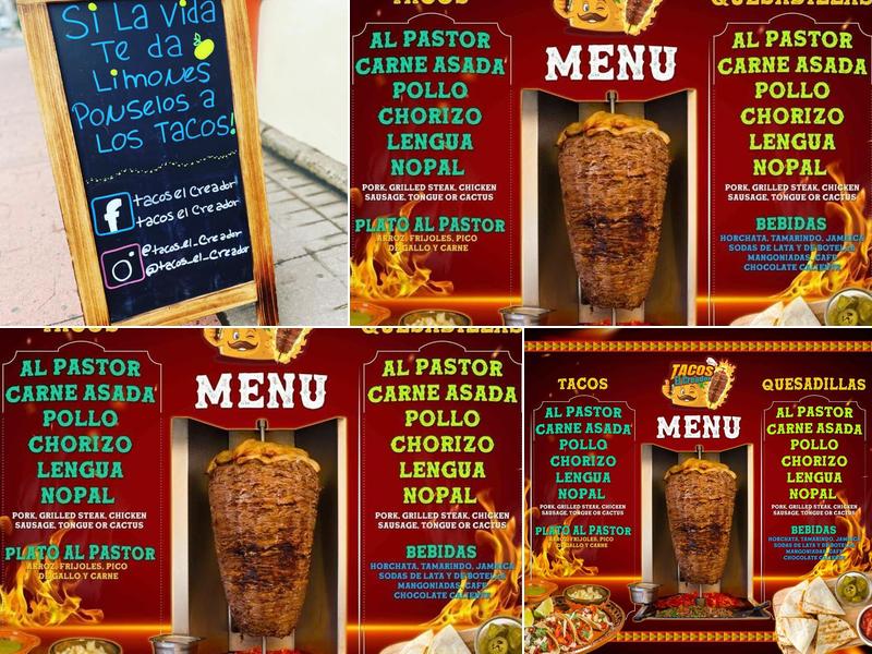 Tacos El Creador Menu