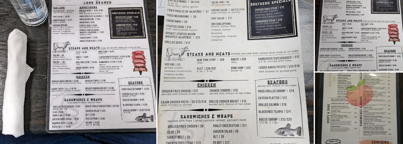 Long Branch Steakhouse Menu