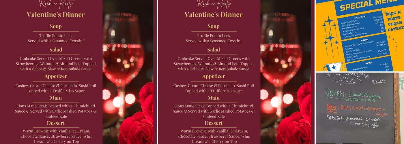 Rock n Roots Vegan Eatery Menu