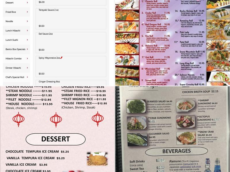 Osaka Hartselle Menu