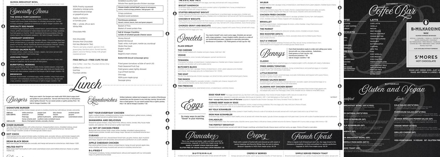 Buttermilk Cafe Menu