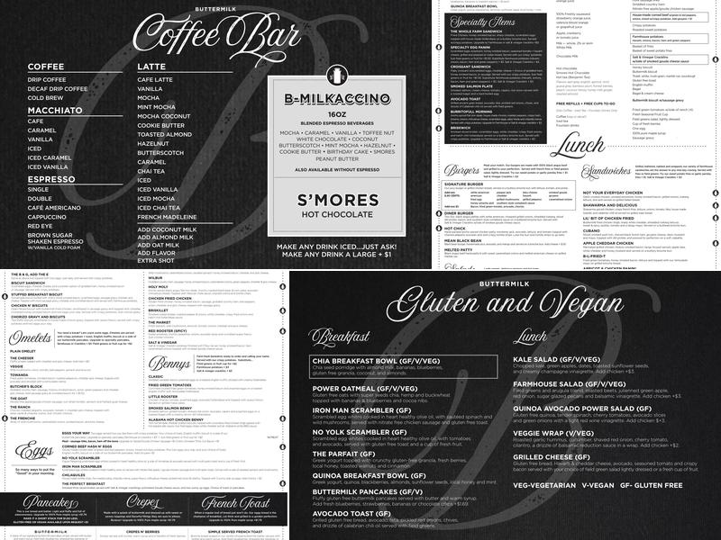 Buttermilk Cafe Menu