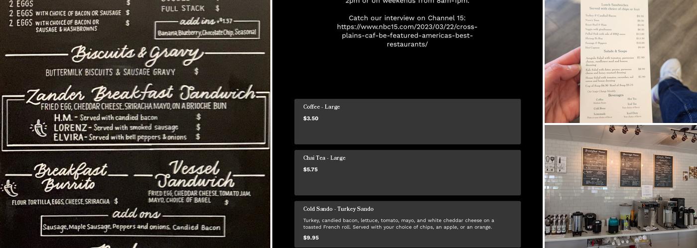 Vessel Cafe Menu